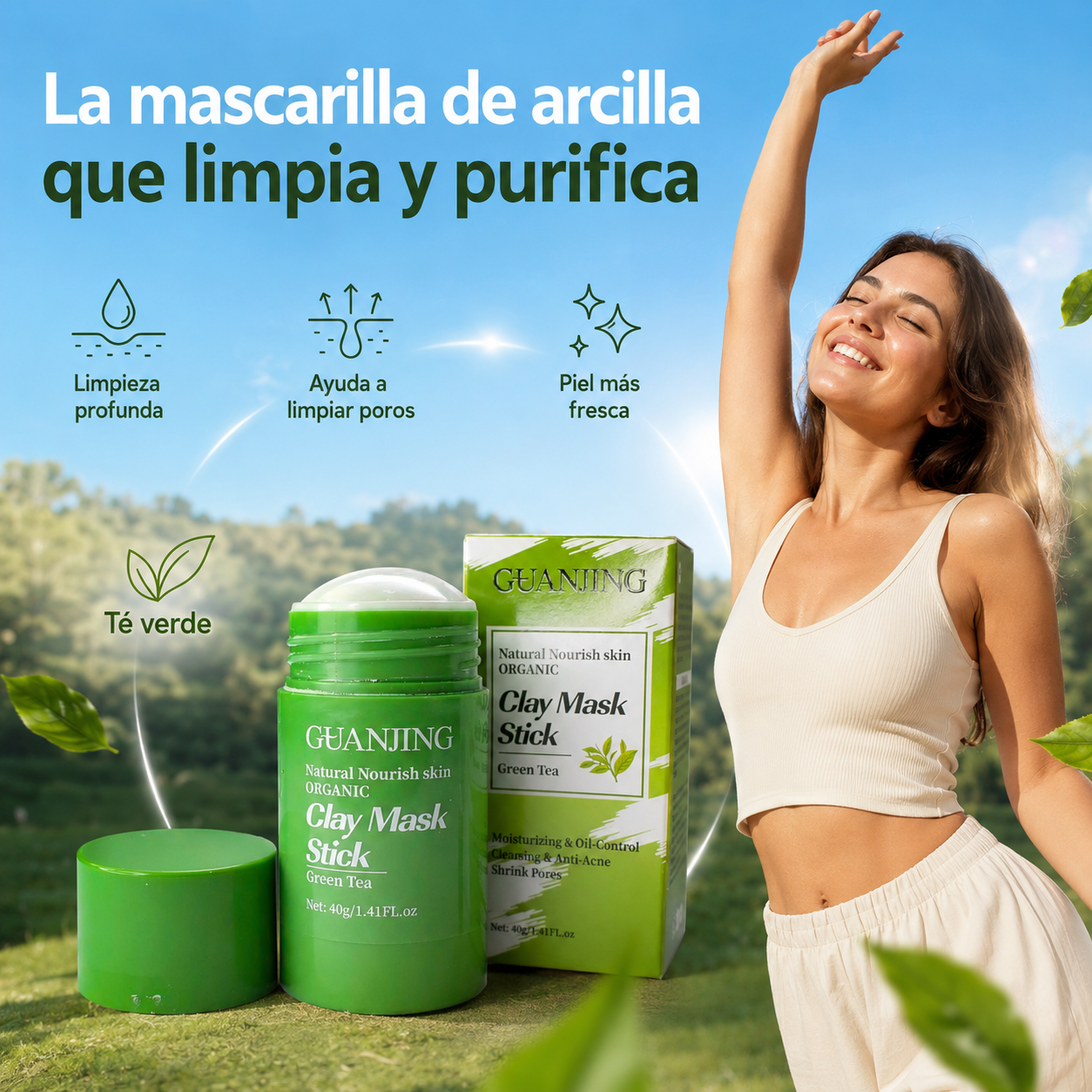 Mascarilla en barra Té Verde y Arcilla